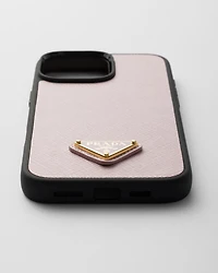 Saffiano leather case for iPhone 16 Pro Max