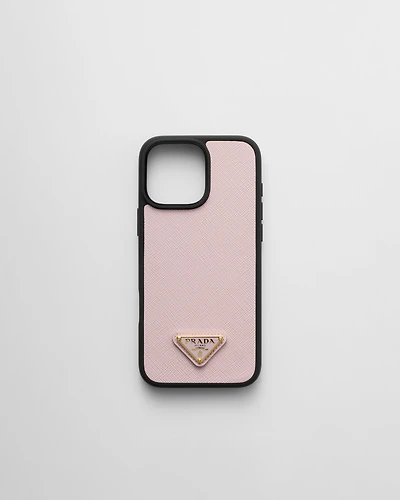 Saffiano leather case for iPhone 16 Pro Max