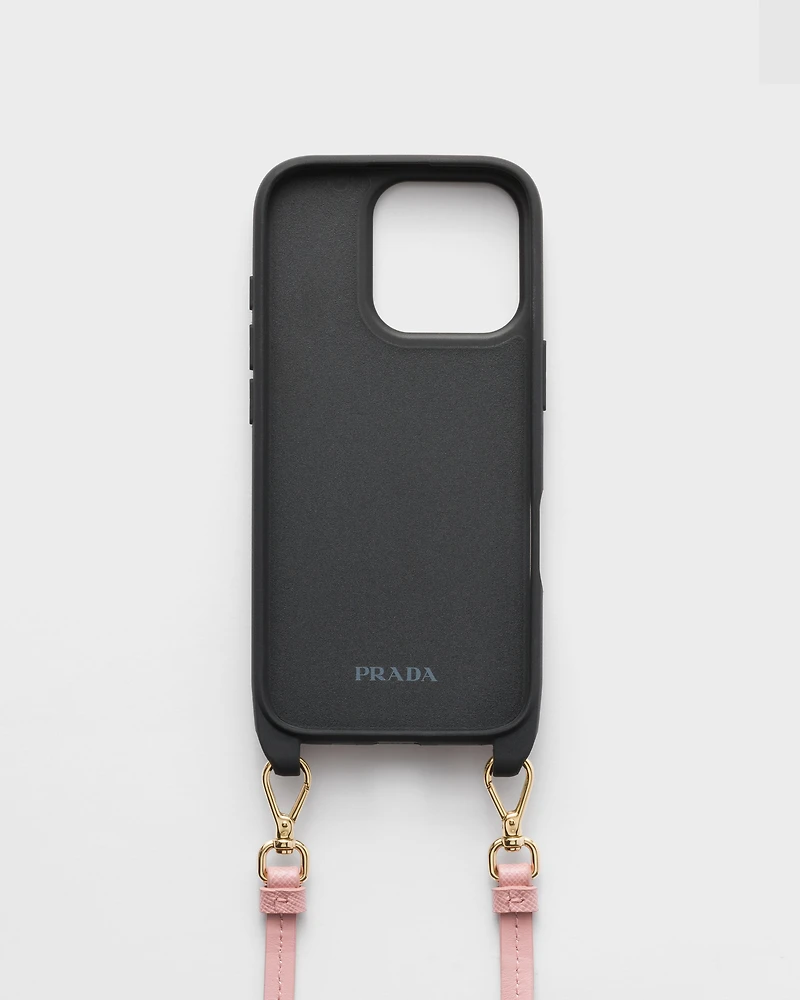 Saffiano leather case for iPhone 16 Pro