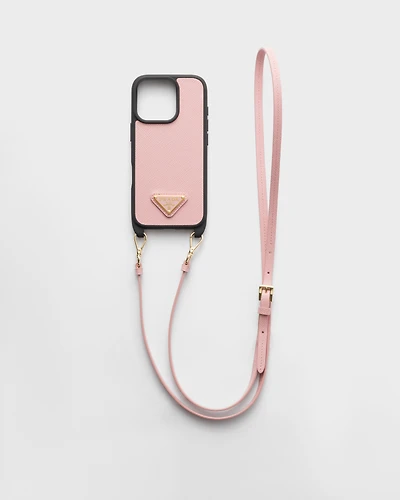 Saffiano leather case for iPhone 16 Pro