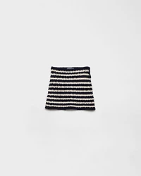 Cotton crochet miniskirt