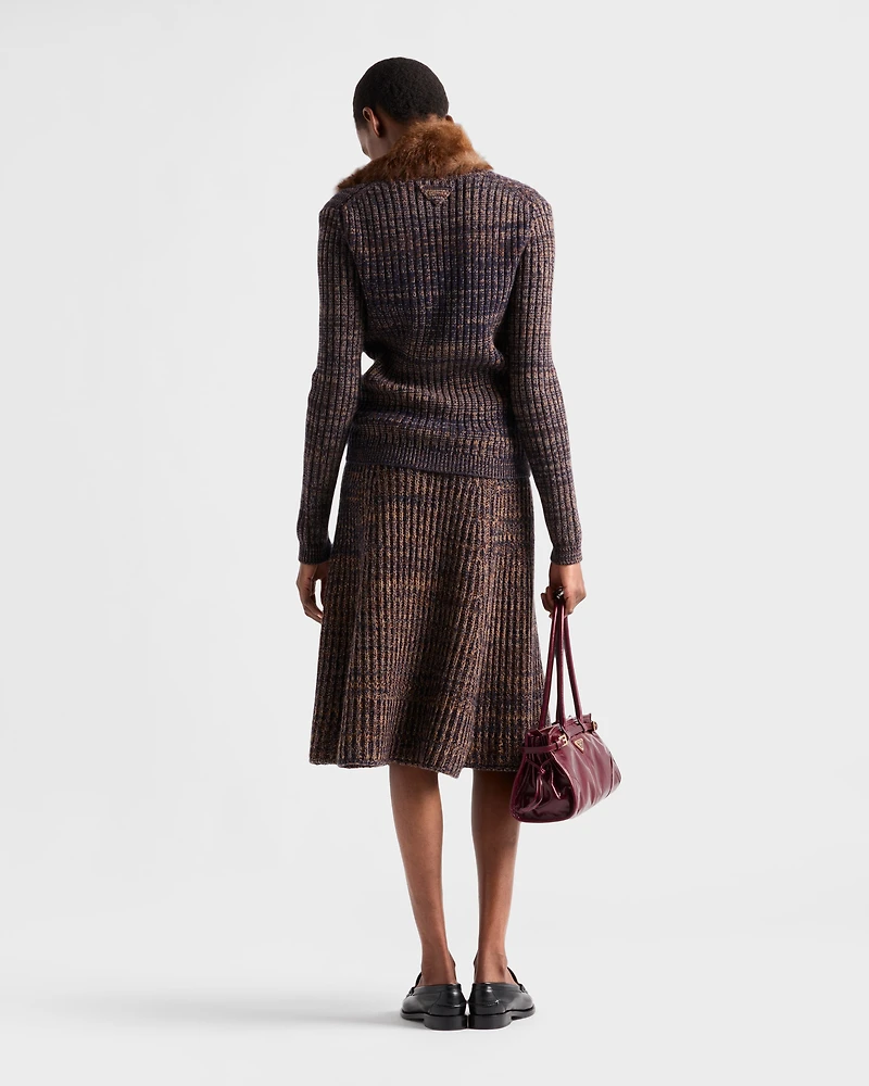 Wool and cashmere knit skirt