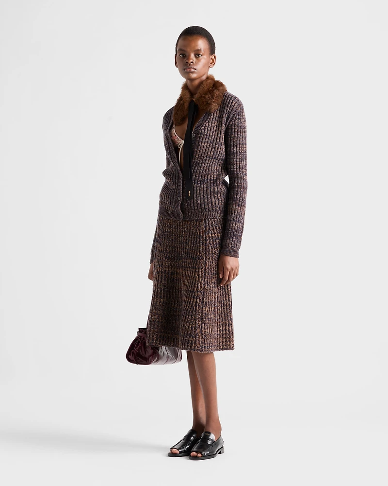 Wool and cashmere knit skirt
