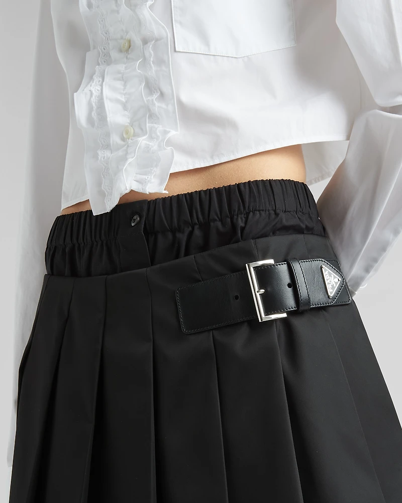 Pleated Re-Nylon miniskirt