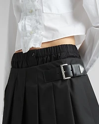Pleated Re-Nylon miniskirt