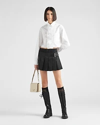 Pleated Re-Nylon miniskirt