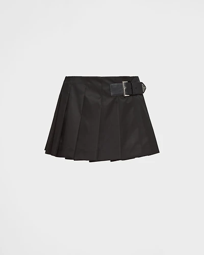 Pleated Re-Nylon miniskirt