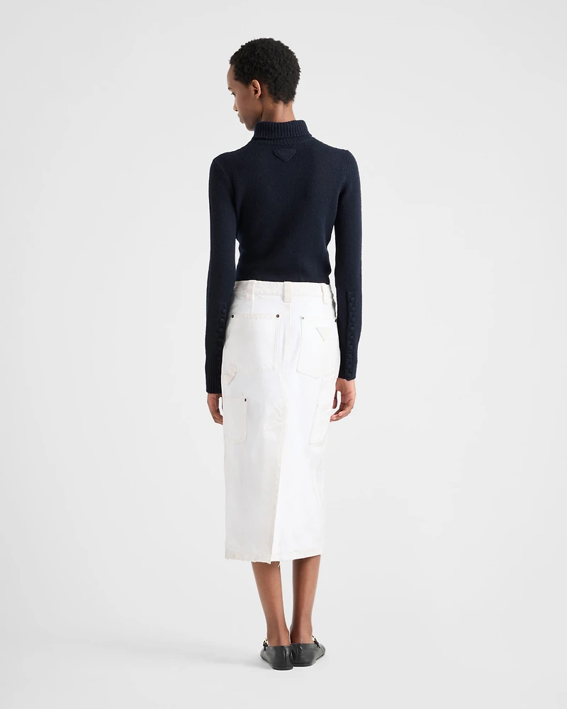 Old canvas pencil skirt