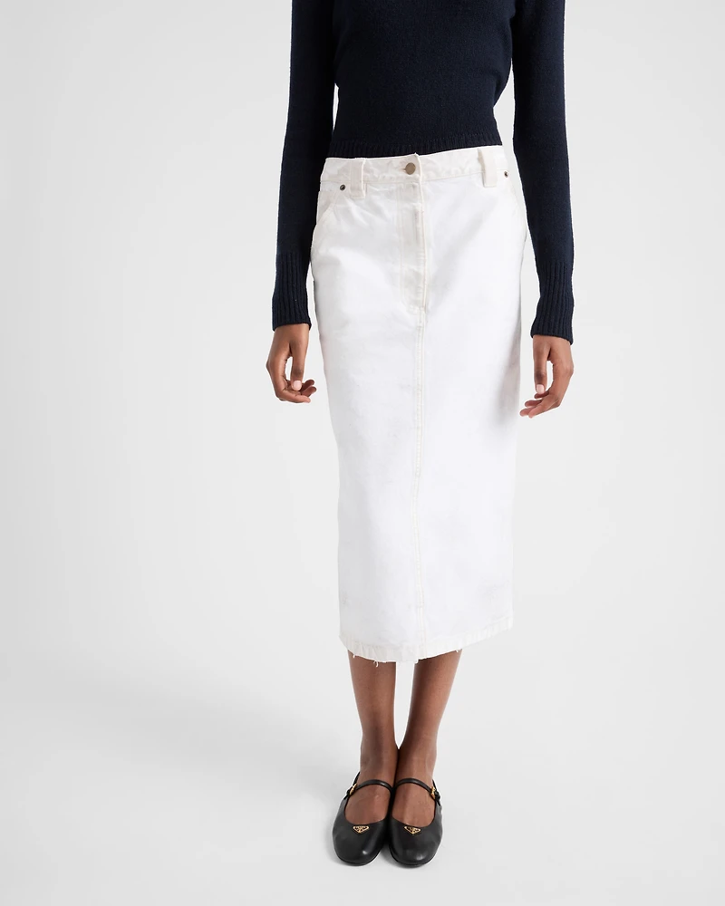 Old canvas pencil skirt