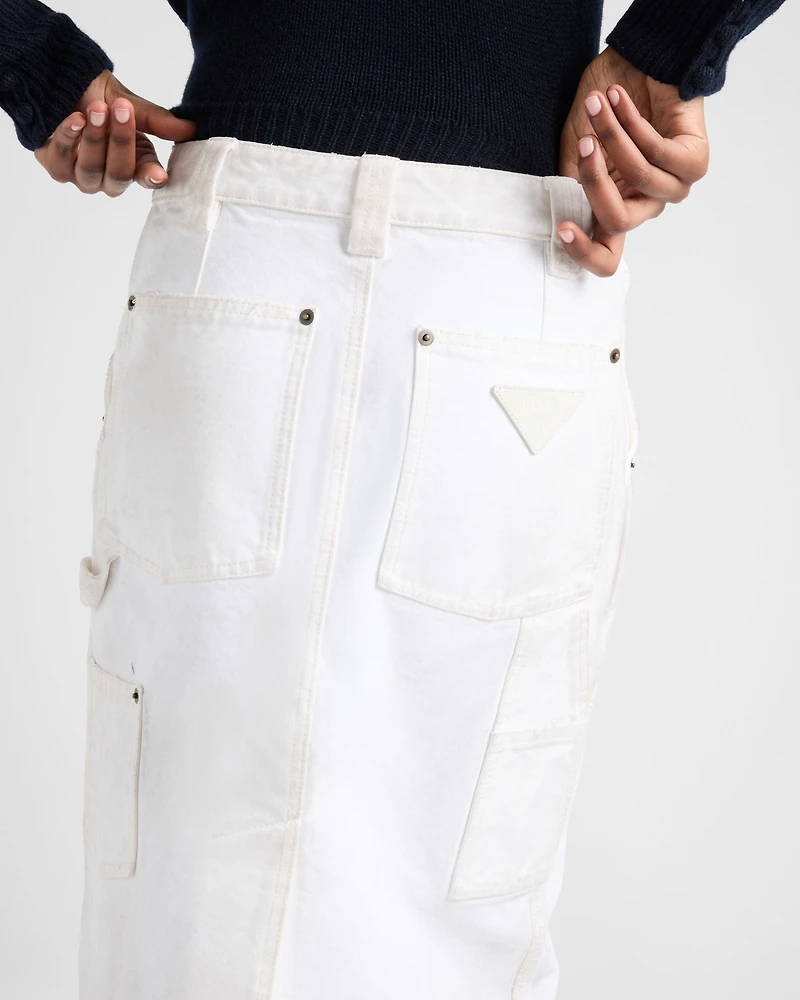 Old canvas pencil skirt