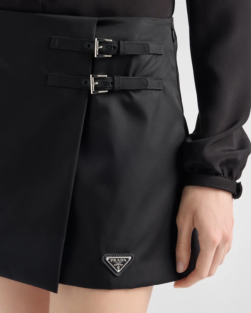 Re-Nylon wraparound miniskirt
