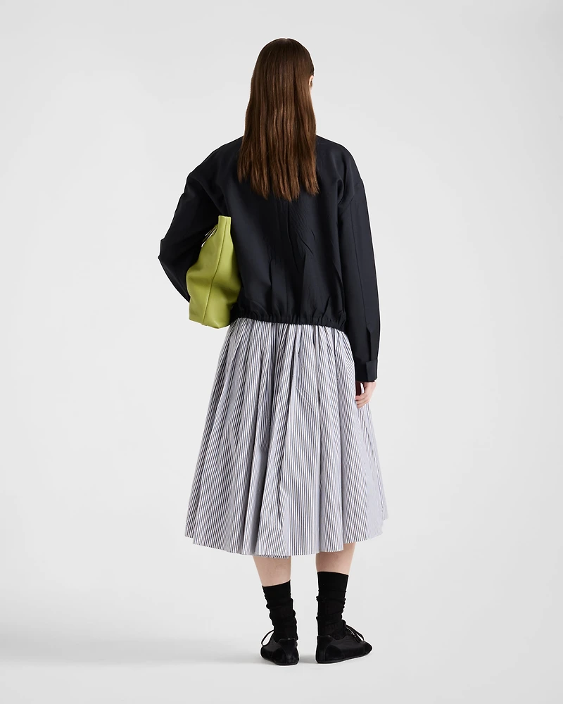 Striped poplin skirt