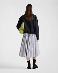 Striped poplin skirt