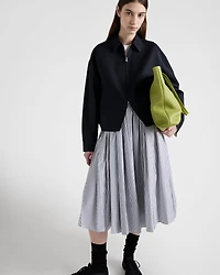 Striped poplin skirt