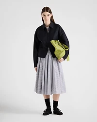 Striped poplin skirt