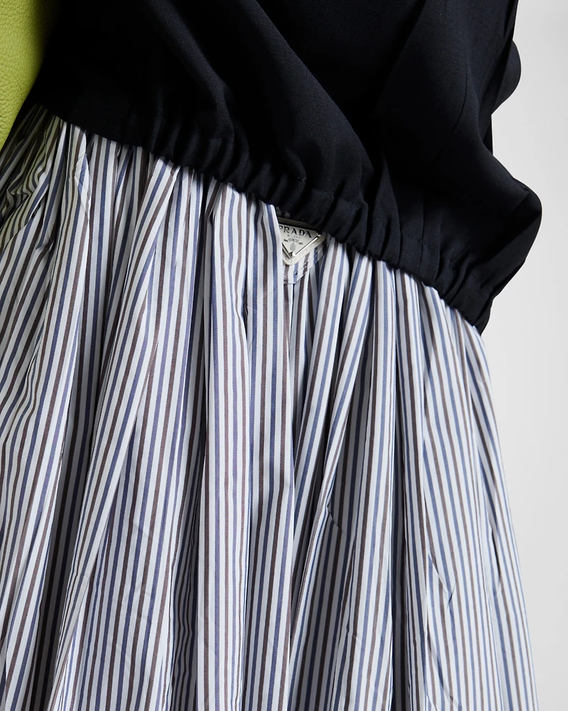 Striped poplin skirt