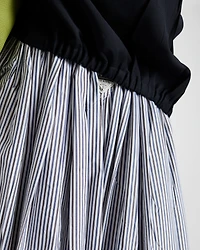 Striped poplin skirt