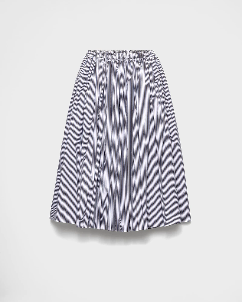 Striped poplin skirt