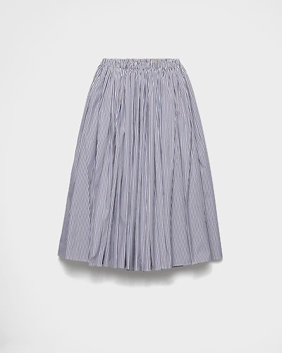 Striped poplin skirt