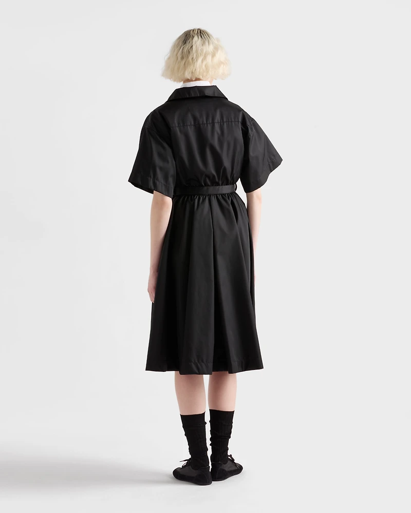 Short-sleeved Re-Nylon midi-dress