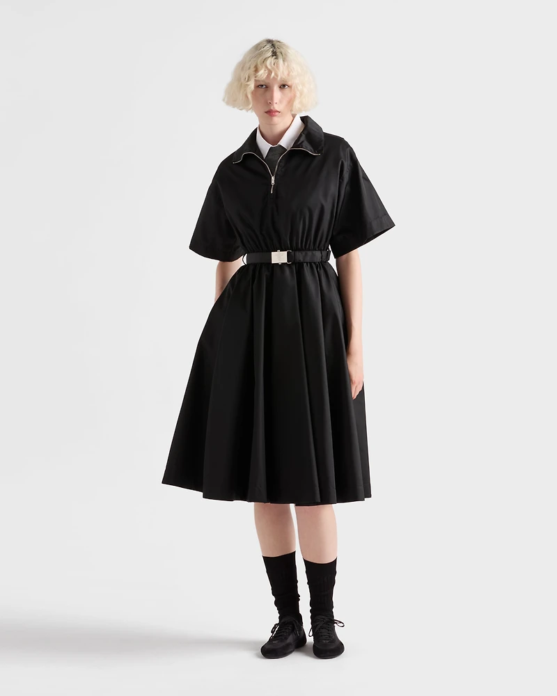 Short-sleeved Re-Nylon midi-dress