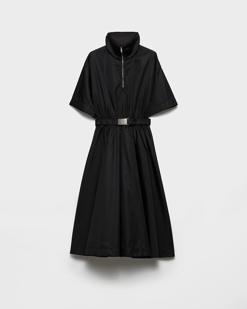 Short-sleeved Re-Nylon midi-dress