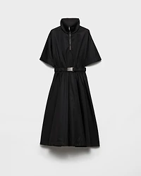 Short-sleeved Re-Nylon midi-dress