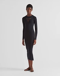 Long silk knit dress