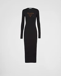 Long silk knit dress