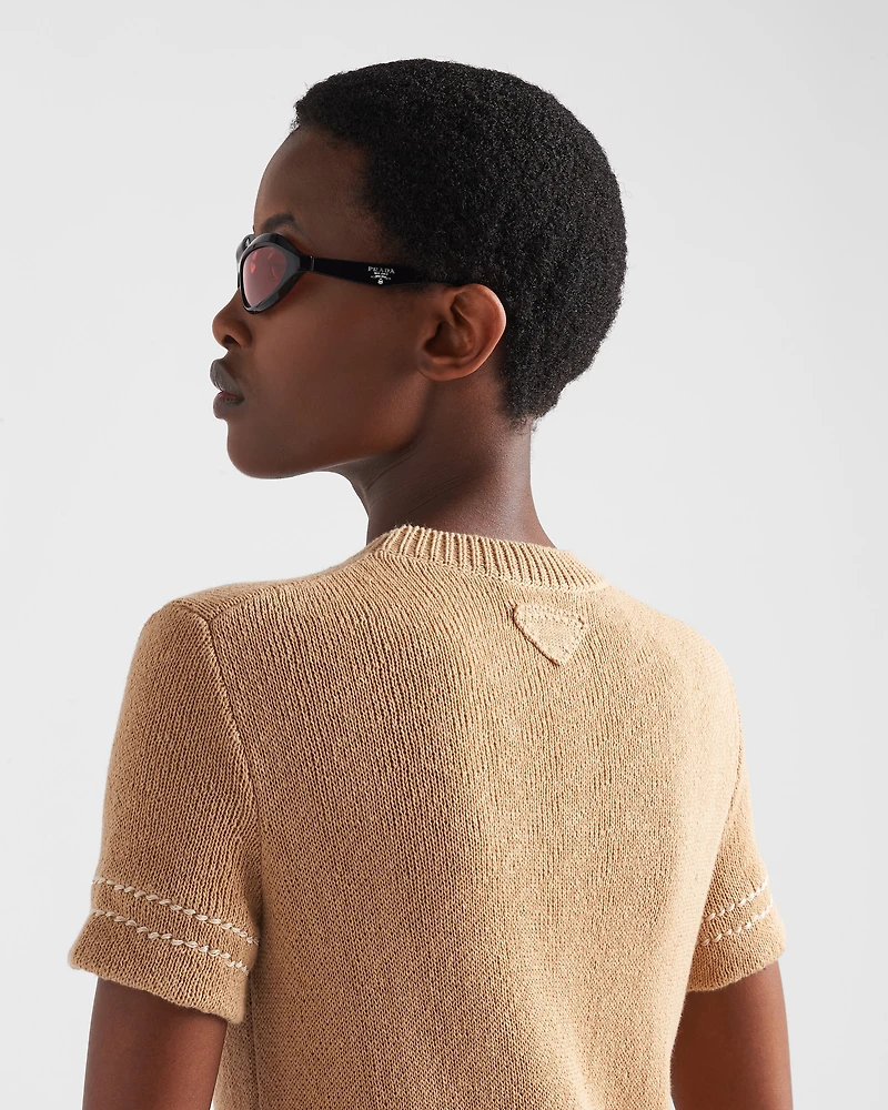 Cotton crew-neck dress