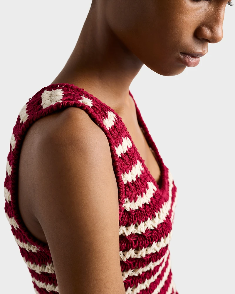 Cotton crochet mini-dress