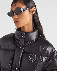 Re-Nylon cropped convertible down jacket