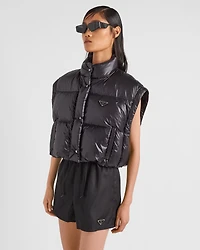 Re-Nylon cropped convertible down jacket
