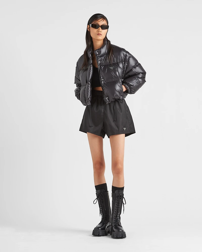 Re-Nylon cropped convertible down jacket