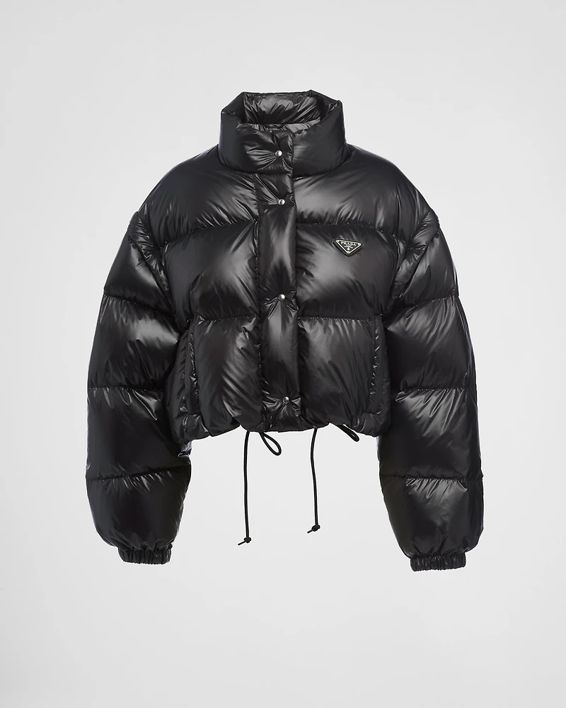 Re-Nylon cropped convertible down jacket