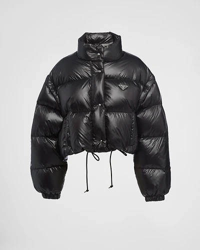Re-Nylon cropped convertible down jacket