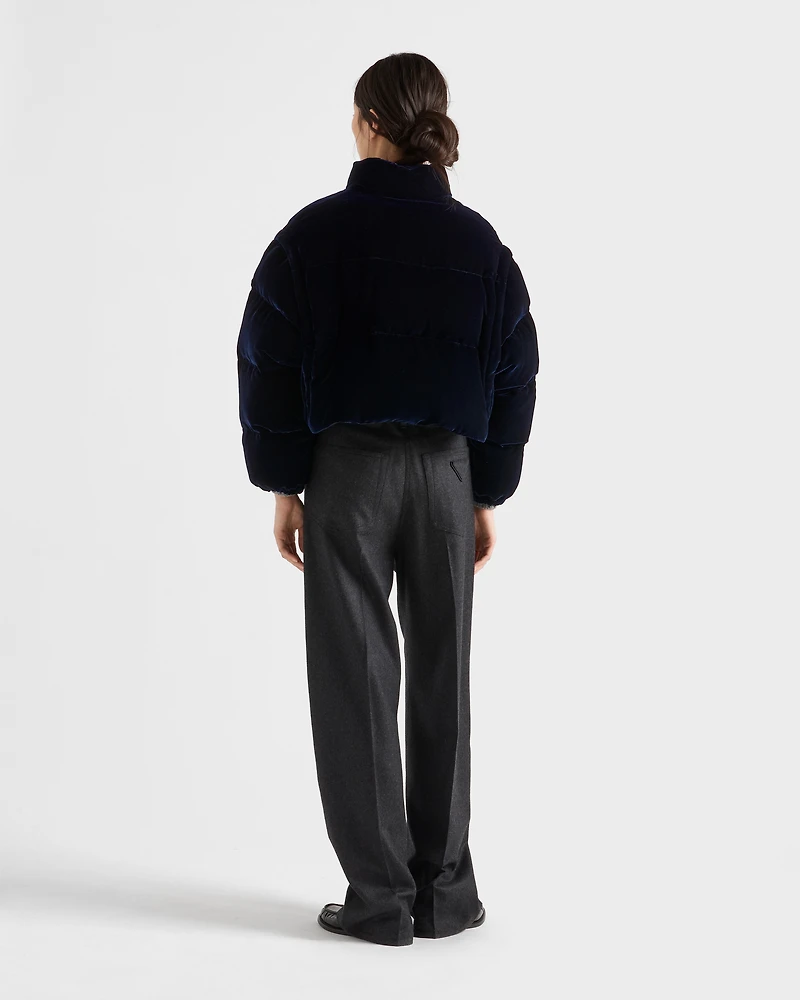 Velvet down jacket