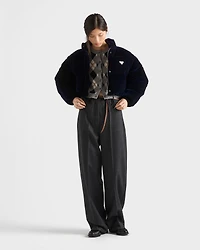 Velvet down jacket