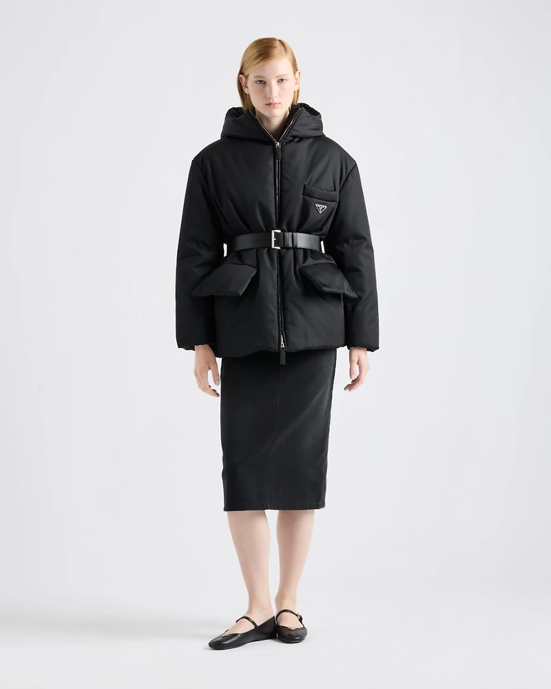Re-Nylon hooded down jacket