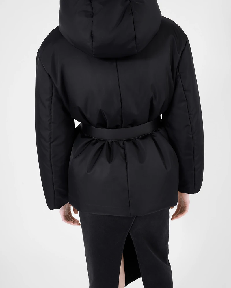 Re-Nylon hooded down jacket