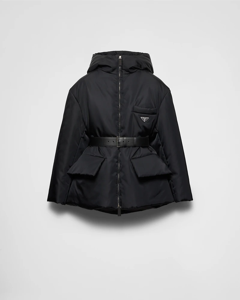 Re-Nylon hooded down jacket