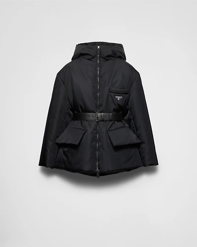 Re-Nylon hooded down jacket