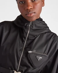 Re-Nylon hooded blouson jacket with pouch