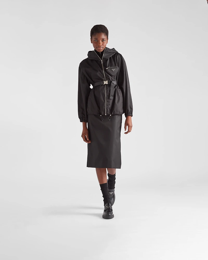 Re-Nylon hooded blouson jacket with pouch