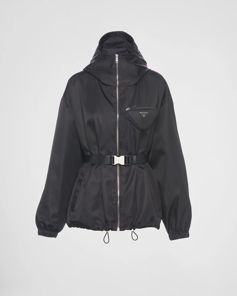 Re-Nylon hooded blouson jacket with pouch