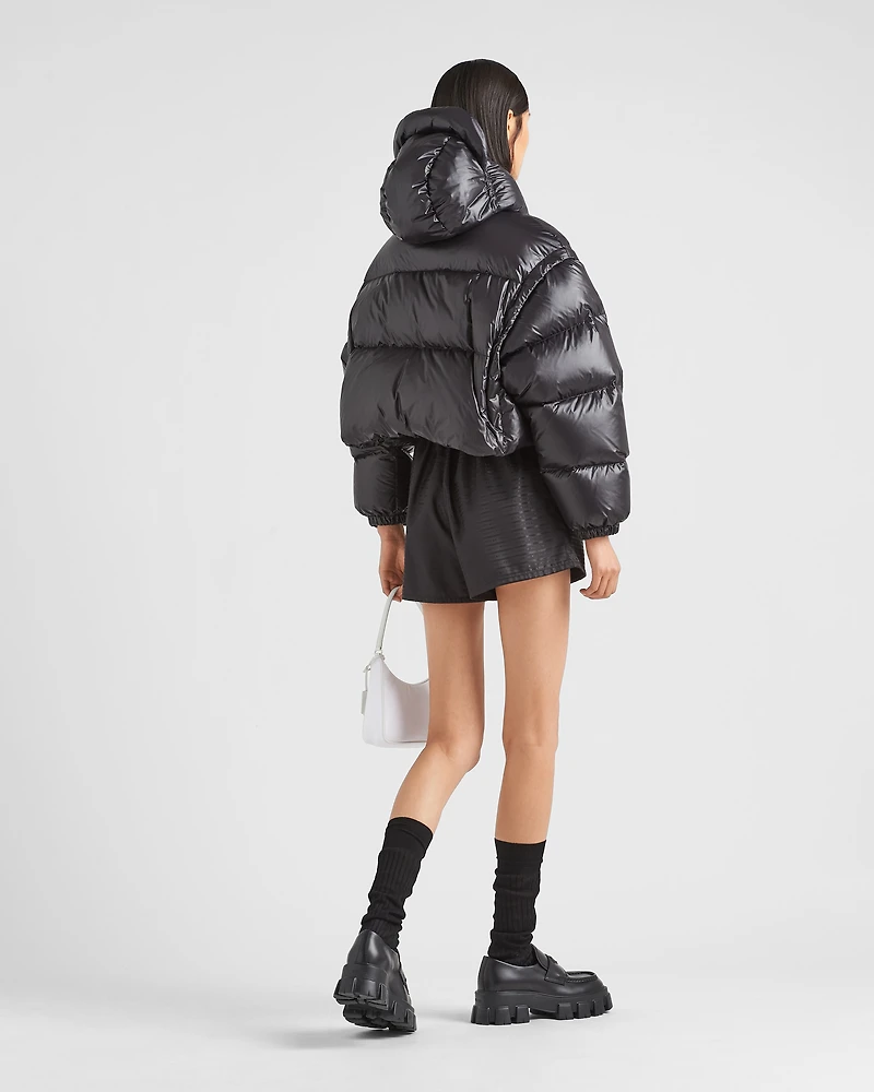 Re-Nylon convertible cropped down jacket