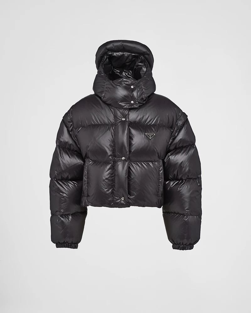 Re-Nylon convertible cropped down jacket