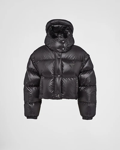 Re-Nylon convertible cropped down jacket
