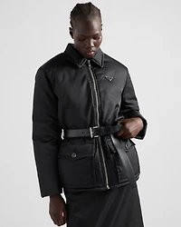 Re-Nylon down jacket with belt