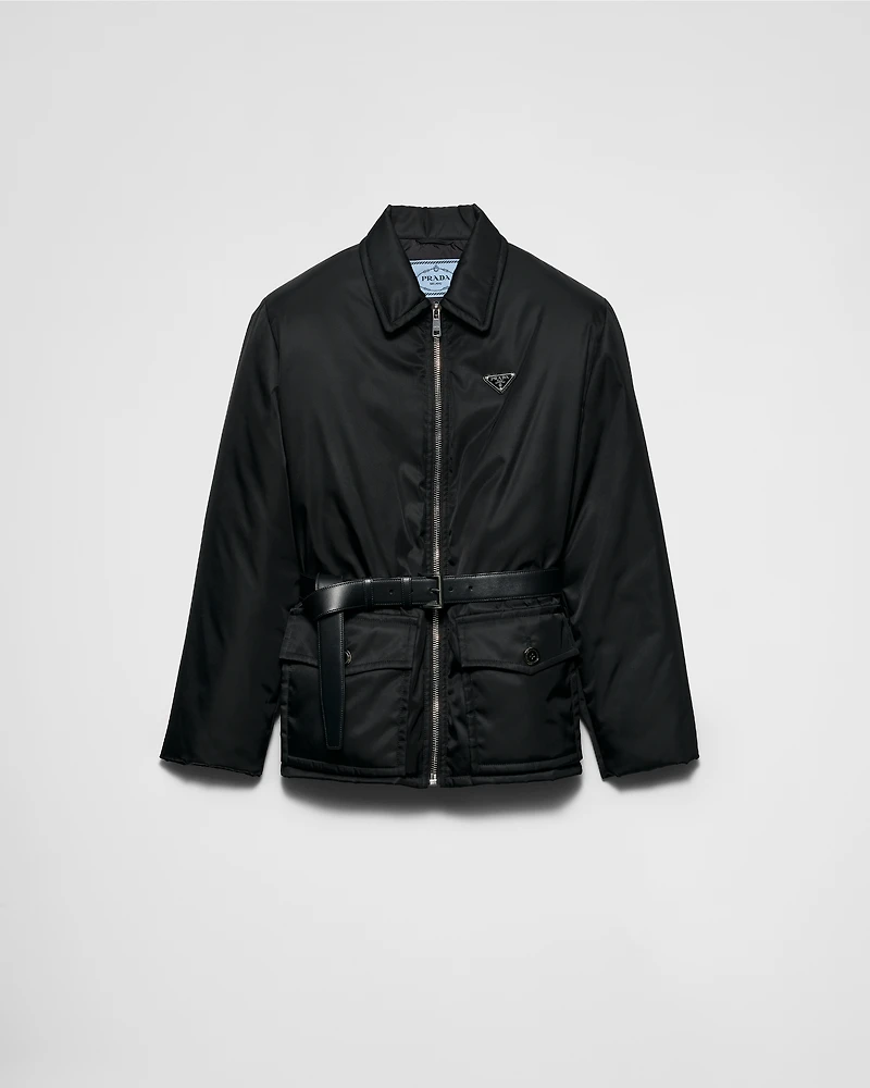 Re-Nylon down jacket with belt